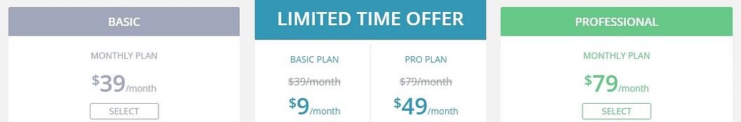 A screenshot of spyfu pricing plan