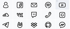 Social media & contact Info icon pack