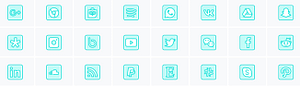 Filled outline blue icon pack