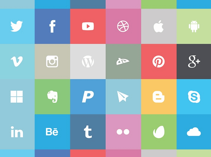 Free flat social icon set by Speckyboy