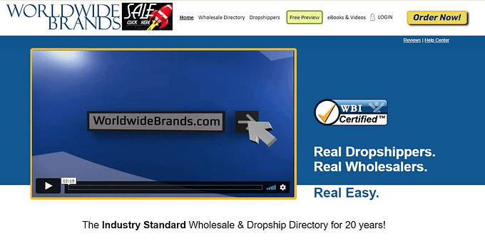 A screenshot of worldwide brands website as one of the dropshipping suppliers