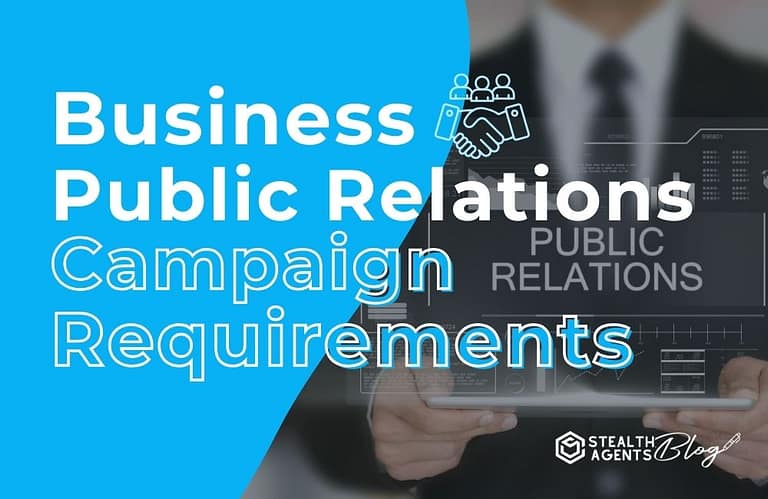 Business Public Relations Campaign Requirements