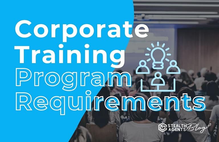 Corporate Training Program Requirements