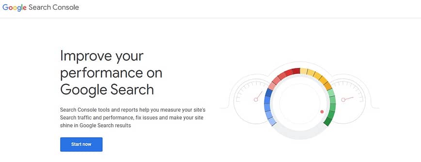 A screenshot of google search console website for seo tools list